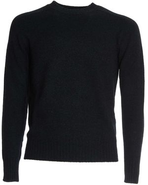 Malo Blauer rundhals-kaschmirpullover - Schwarz