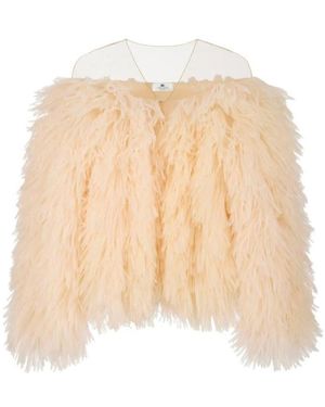 Elisabetta Franchi Faux Fur & Shearling Jackets - Natural