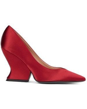 Alberta Ferretti Schoenen ,Rood ,Satijn Rode Décolleté Met Sculpturale Hak