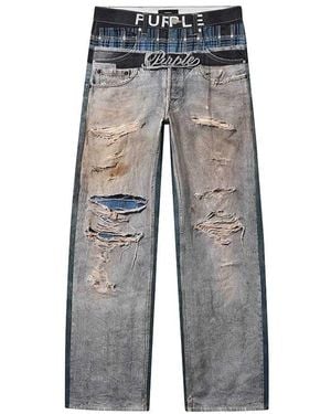 Purple Brand Jeans ,Blauw ,Katoen Trompe L'Oeil Boxer - Grijs