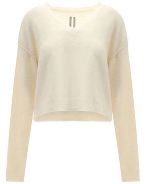 Rick Owens V-Neck Knitwear - Blanco