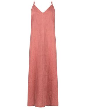 Jansen Amsterdam Pascalle V-Ausschnitt Maxikleid - Pink