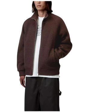Carhartt Hoodies & Sweatvesten ,Bruin ,Wol Banley Sweater Jacket