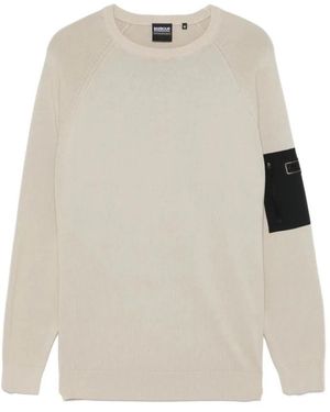 Barbour Stilvoller Pullover Mit Klingenmuster - Weiß