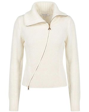 Patrizia Pepe Oblique Zip Cardigan - Wit