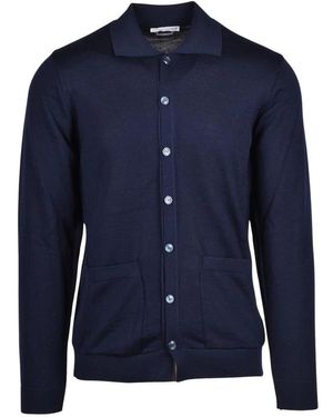 Daniele Alessandrini Truien & Vesten ,Blauw ,Wol Polo Van Gebreide Stof