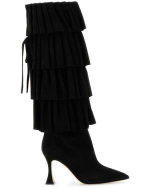 Manolo Blahnik Over-Knee Boots - Black
