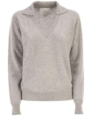 Vanisé Patty V-Neck Pullover - Grau