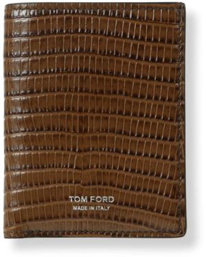 Tom Ford Accessoires ,Bruin ,Leer Kaarthouder
