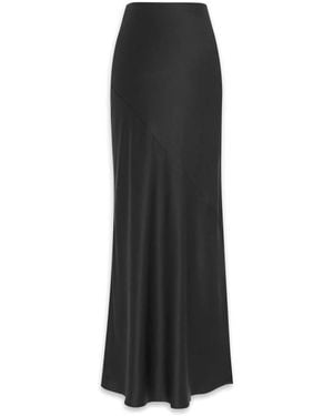 ワンピース SAINT LAURENT Women Mid Skirts 729749Y5G981000 Black Saint Laurent - Black Velvet Long Skirt | Mitchell Stores