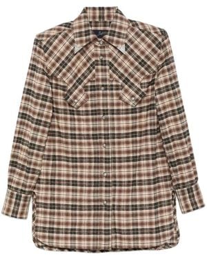 The Seafarer Overhemden ,Veelkleurig ,Check-Pattern Western Shirt - Naturel