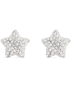 Marc Jacobs Accessoires ,Grijs ,Ster Pave Stud Oorbellen - Wit