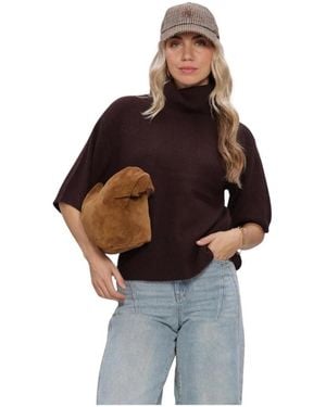 Y.A.S Yasemila 2/4 Roll Neck Knit Pullover - Bruin