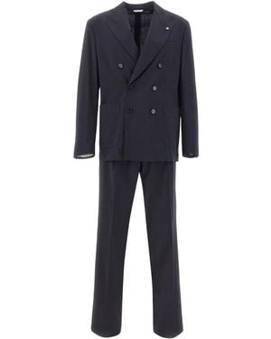 Manuel Ritz Double Breasted Suits - Blue