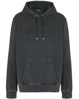 Balmain Vintage Hoodie Met Borduursel - Zwart