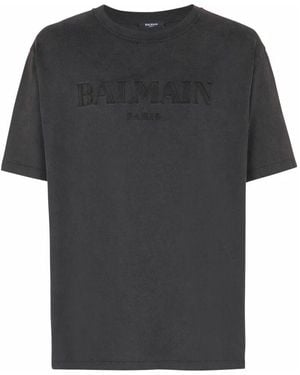Balmain Betickte Vintage T-Shirt - Schwarz
