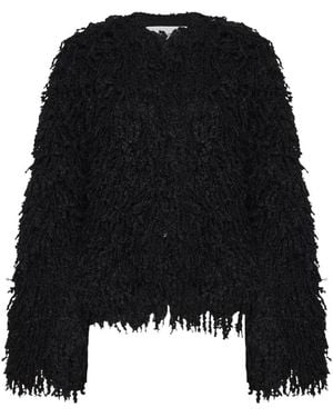 Fendi Lange Cashmere En Mohair Jas - Zwart