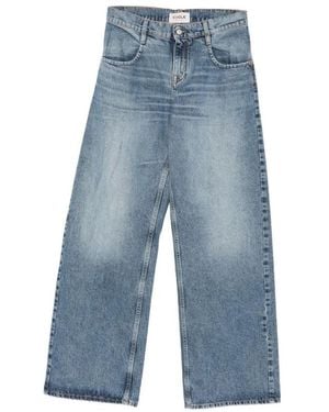 CYCLE Jeans ,Blauw ,Nylon Wide-Leg Jeans Met Faded-Effect