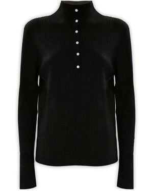 Kocca Schmal Geschnittener Rollkragenpullover - Schwarz