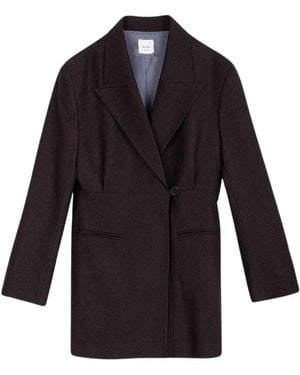 Alysi Jassen ,Bruin ,Wol Oversized Flanellen Blazer - Blauw