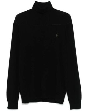Polo Ralph Lauren Klassischer Schwarzer Strickpullover Langarm