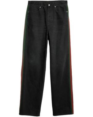 Gucci Katoenen Spijkerbroek Met Web-Inzet - Zwart