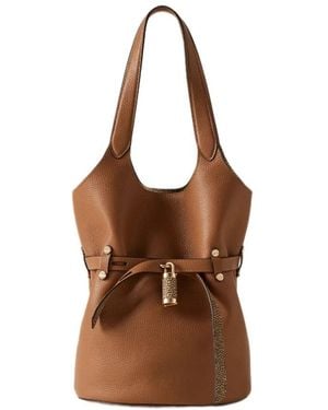 Borbonese Tassen ,Bruin ,Leer Bucket Bag