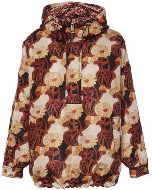 La DoubleJ Jassen ,Wit ,Polyester Lente-Geïnspireerde Witte Gerber Anorak Jas - Bruin