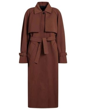 Max Mara Bruin Leren Trenchjas
