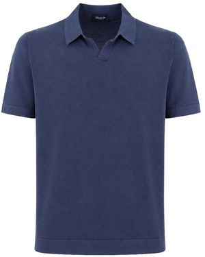 Drumohr Tops ,Blauw ,Katoen Polo Frosted