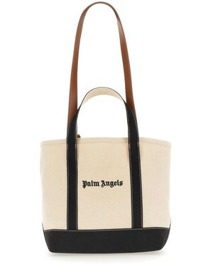 Palm Angels Klassische Logo Tote Bag - Natur