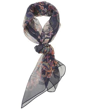 Etro Accessoires ,Veelkleurig ,Silky Scarves - Grijs