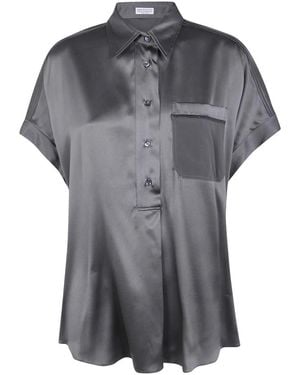Brunello Cucinelli Overhemden ,Grijs ,Blouses