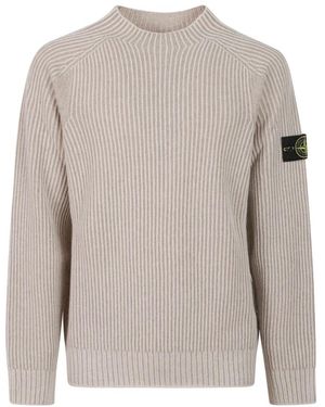 Stone Island Truien & Vesten ,Kasjmier 5100043 Tweekleurig Vanisé Kasjmier - Grijs