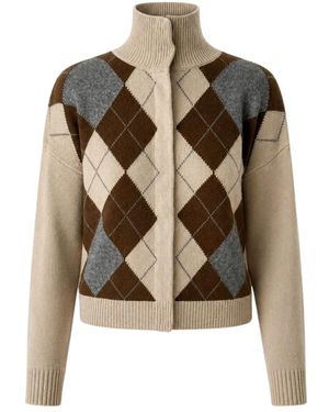 Max Mara Truien & Vesten ,Veelkleurig ,Leer Cardigan - Groen