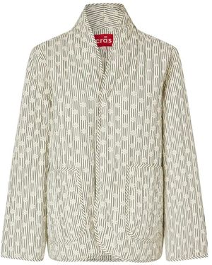 Crās Gesteppte Jacke Mit Floralen Details - Weiß