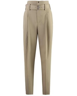 Bottega Veneta Gabardine Broek Met Coördinerende Tailleband - Naturel