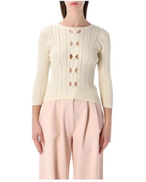 Sessun Truien & Vesten ,Wit ,Katoen Alencar Pointelle Knit - Roze