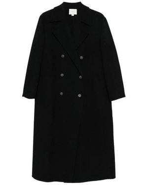 Vince Double-Breasted Coats - Negro