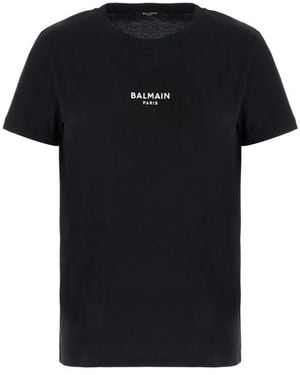 Balmain Geborduurd Parijs T-Shirt - Zwart