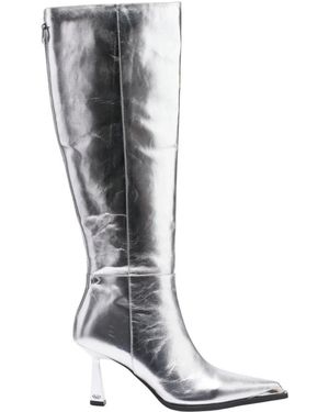 Mallet London Schoenen ,Grijs ,Leer Sienna Kniehoge Laars