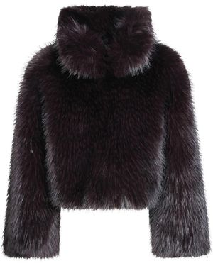 Pinko Jassen ,Paars ,Faux Fur & Shearling Jassen - Zwart