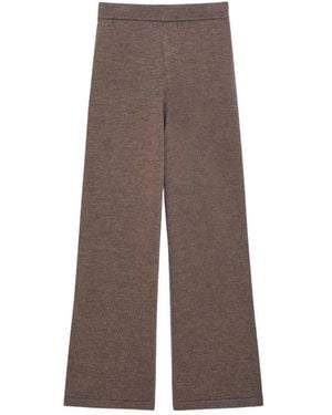 Max Mara Luxe Wollen Elastische Taille Broek - Bruin