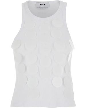 MSGM Sleeveless Tops - Bianco