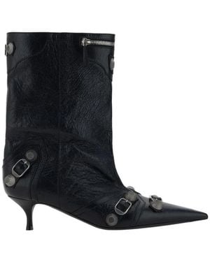 Balenciaga Lammleder ankle boots mit kitten heel - Schwarz