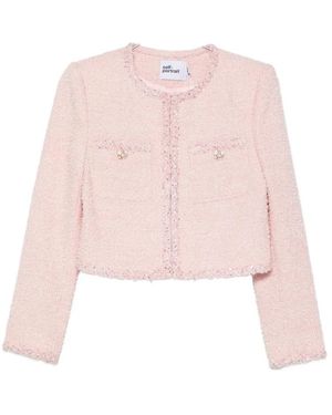 Self-Portrait Tweed Jackets - Rosa