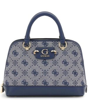 Guess Neda Hobo Schoudertas Logo - Blauw