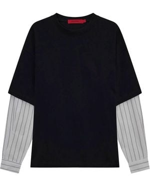 Acupuncture Layered L/Type 2 Langarm-T-Shirt - Blau