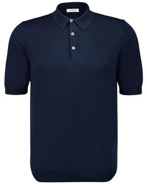 Boglioli Marineblaues Baumwollpolo