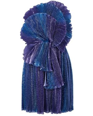 Alberta Ferretti Kleedjes ,Blauw ,Polyester Elegant Jurk Met Glanzende Details